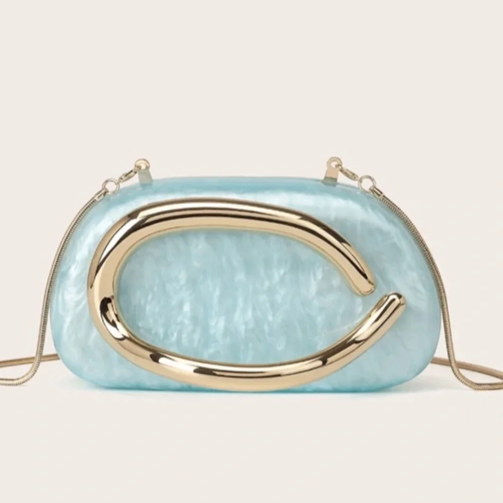 Blue Crossbody Clutch Bag
